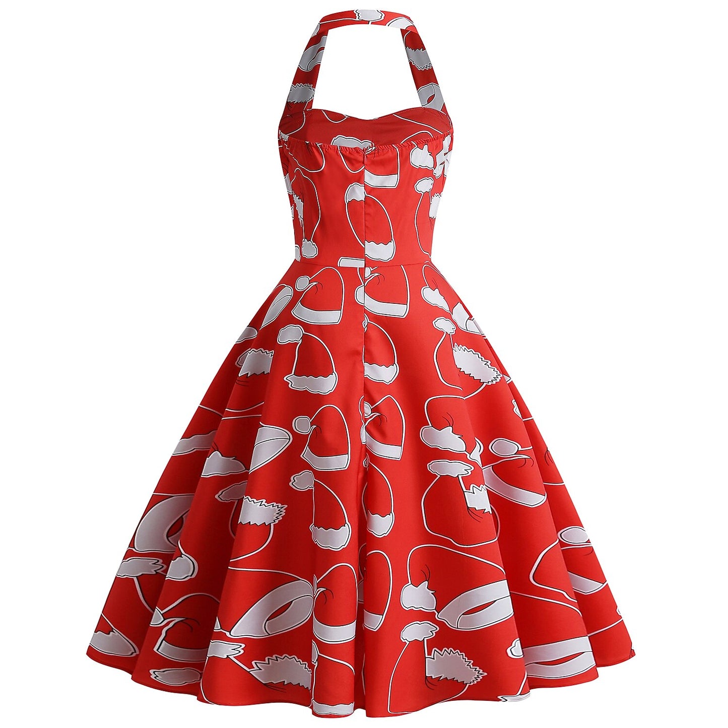 Christmas Vintage Santa Claus Halter Dress