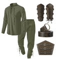 Pirat & Wikinger Stil Outfit Set: Hemd, Hose, Taillengürtel  