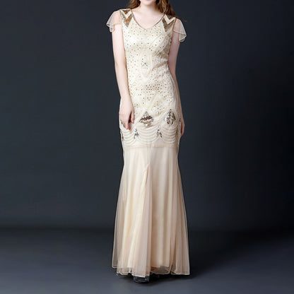 Mermaid Beaded Sequin Mesh Gown