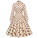 Cream Dot Charm Midi Dress