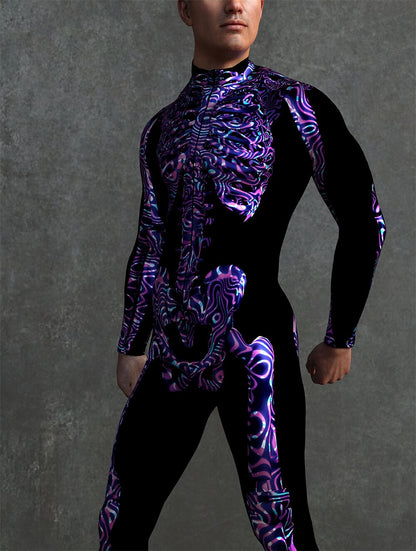 Men's Psychedelic Skeleton Bodysuits