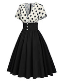 Robe midi cache-cœur à pois