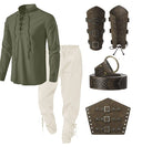 Pirat & Wikinger Stil Outfit Set: Hemd, Hose, Taillengürtel  
