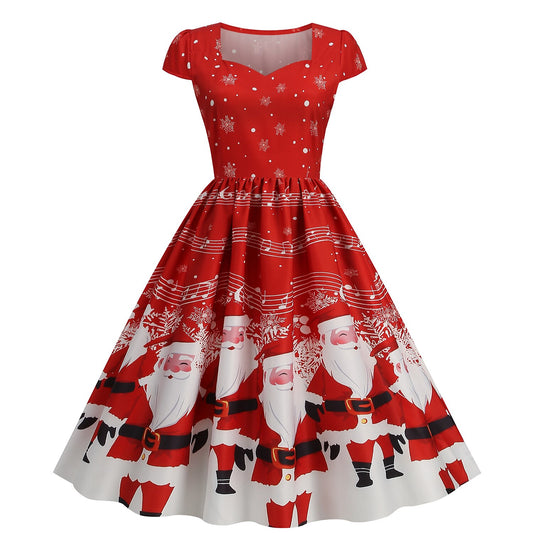 Christmas A-Line Graphic Dress