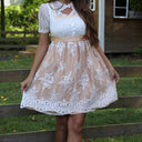 Oktoberfest Champagne Dirndl Dress with Apron - Retrorobe