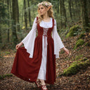 Conjunto de vestido de hada medieval con accesorios para la cabeza y orejas