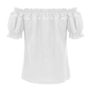 Renaissance Crew Neck Off Shoulder Lace-up Tops - Retrorobe