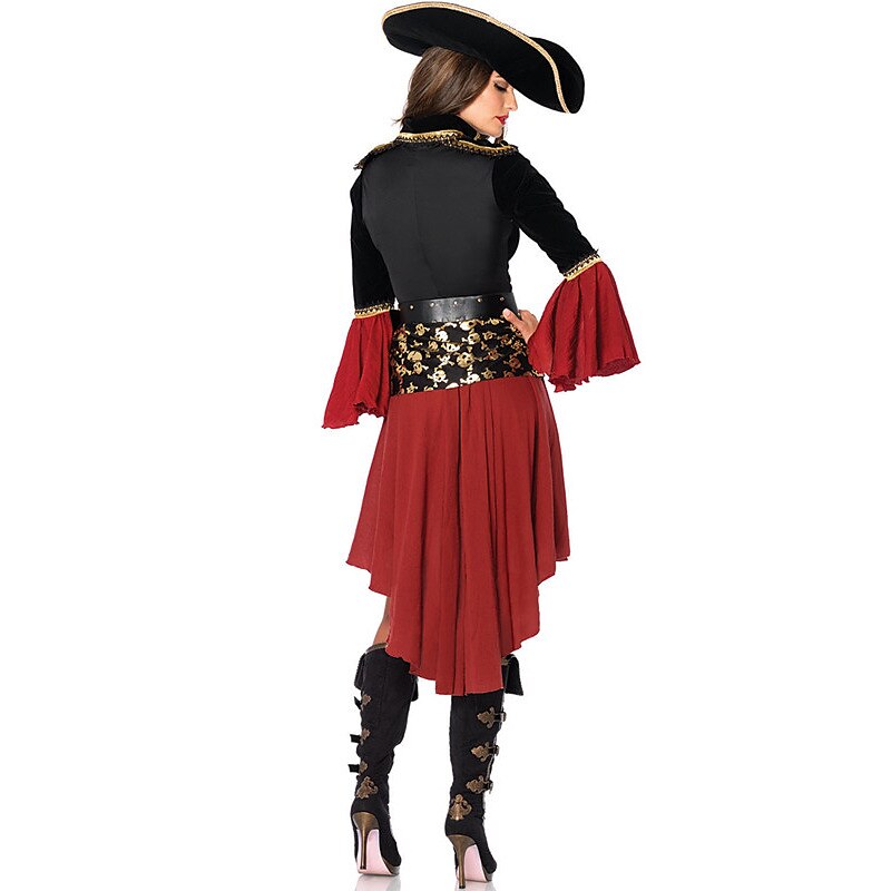 Gothic Piratenkapitän Outfit mit Hut und Gürtel
