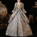 Rococo Floral Brocade Style Gown Robe à la Française - Retrorobe