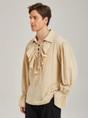 Men's Medieval Renaissance Lace-Up Pirate Shirt