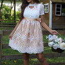Oktoberfest Champagne Dirndl Dress with Apron - Retrorobe