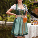 Oktoberfest 3-Piece Green Dirndl with Apron & Blouse - Retrorobe