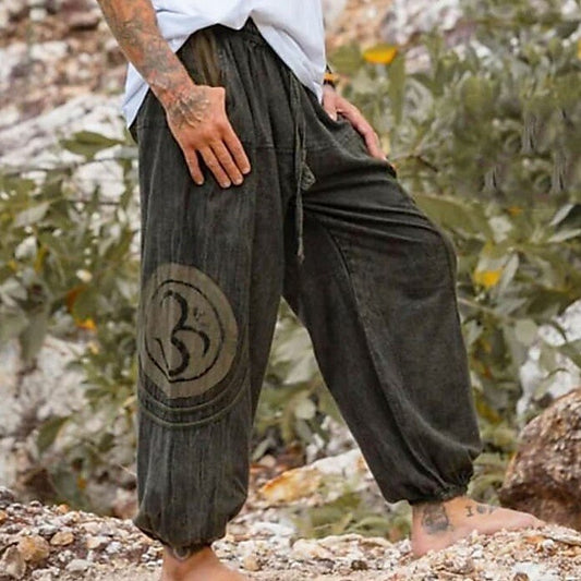 Retro Ethnic Style Loose Design Cotton Pants