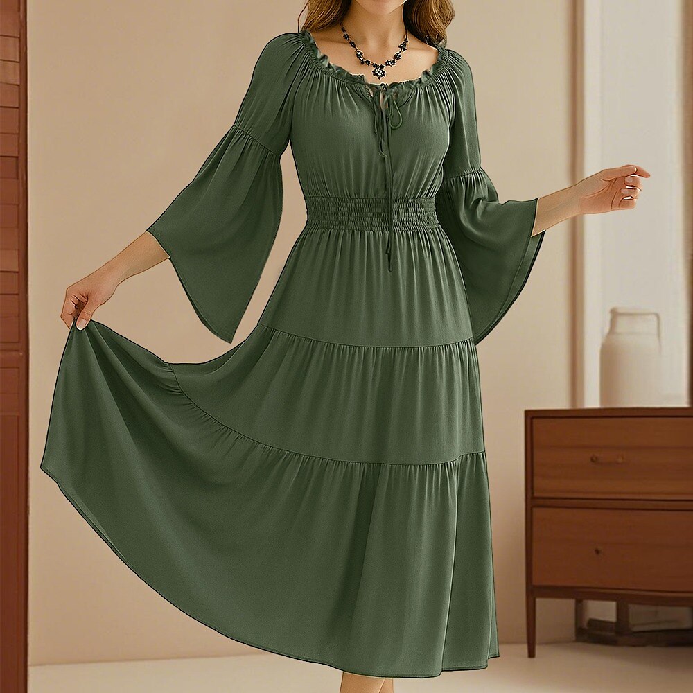 Green Retro Celtic Viking Fantasy Dress