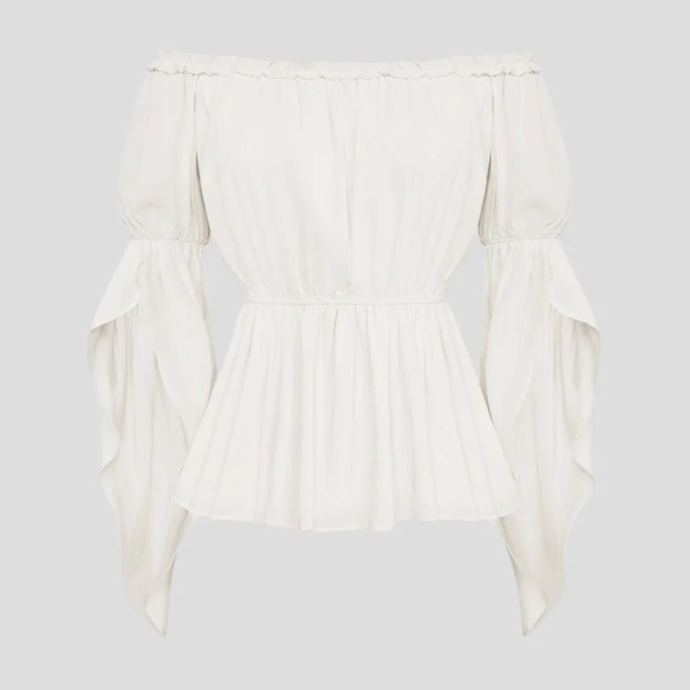 Renaissance Slit Sleeve Off Shoulder Tops - Retrorobe