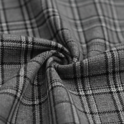 Women's 1950s Plaid Checkered Long Sleeve Swing Dress