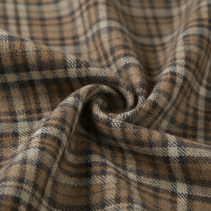 Women's 1950s Plaid Checkered Long Sleeve Swing Dress