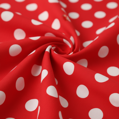 Women's 1950s Polka Dot Spaghetti Strap Bow A-Line Rockabilly Dress