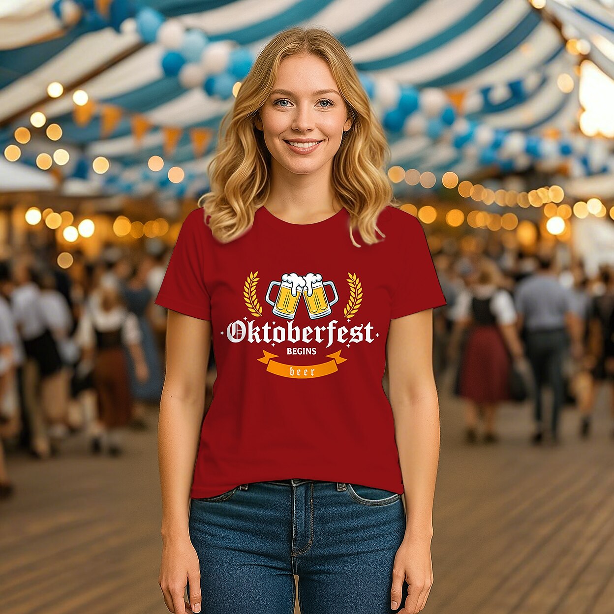 Women's Oktoberfest Beer Graphic T-shirt
