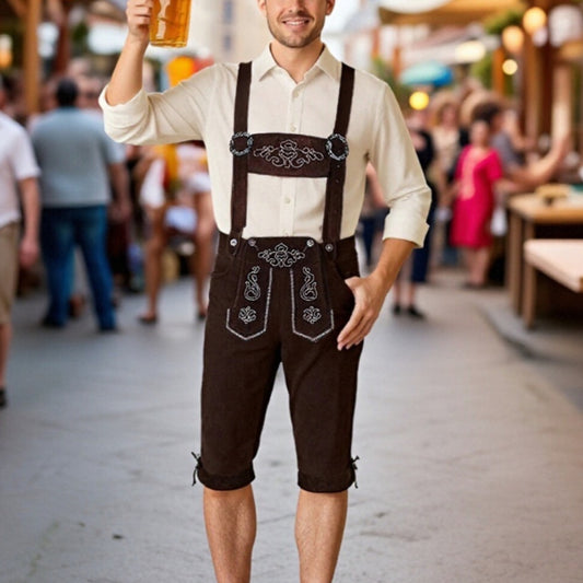 Men's Oktoberfest Embroidered Lederhosen Shorts