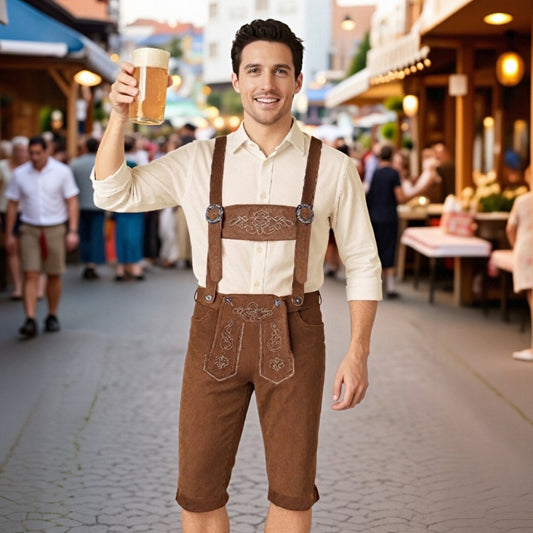 Oktoberfest Men's Bavarian Lederhosen Shorts