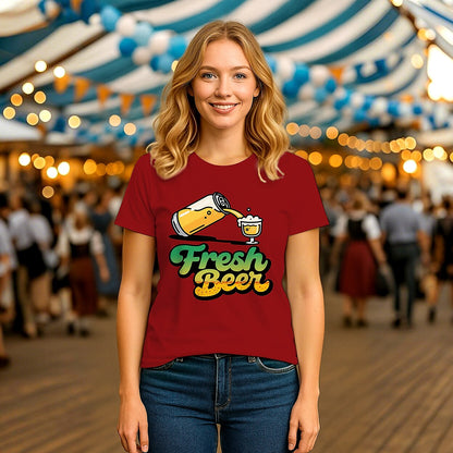 T-shirt graphique Oktoberfest Fresh Beer pour femme