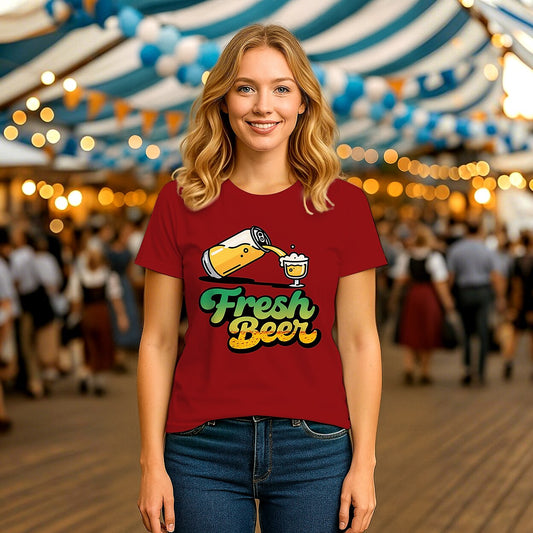Women's Oktoberfest Fresh Beer Graphic T-shirt