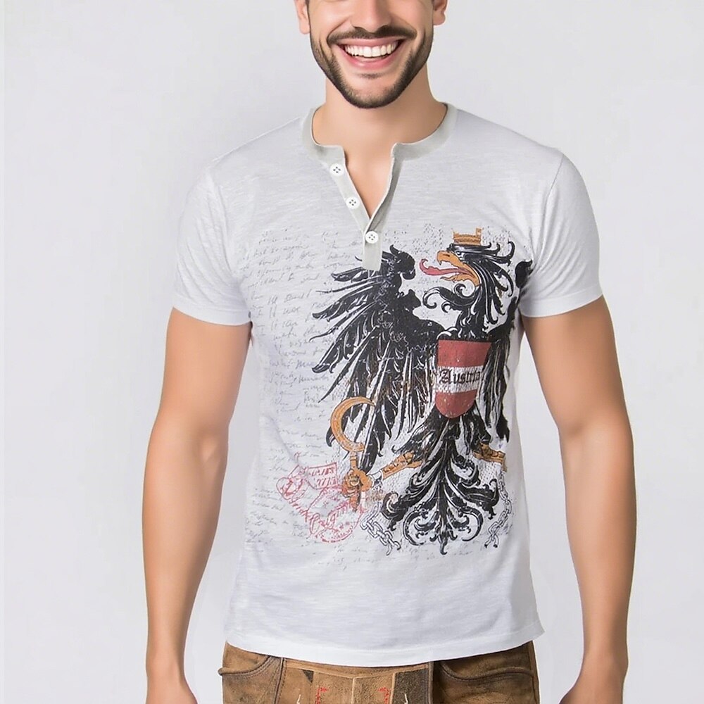 T-shirt graphique imprimé aigle Oktoberfest