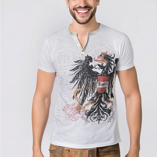Oktoberfest Eagle Crest Print Graphic T-shirt
