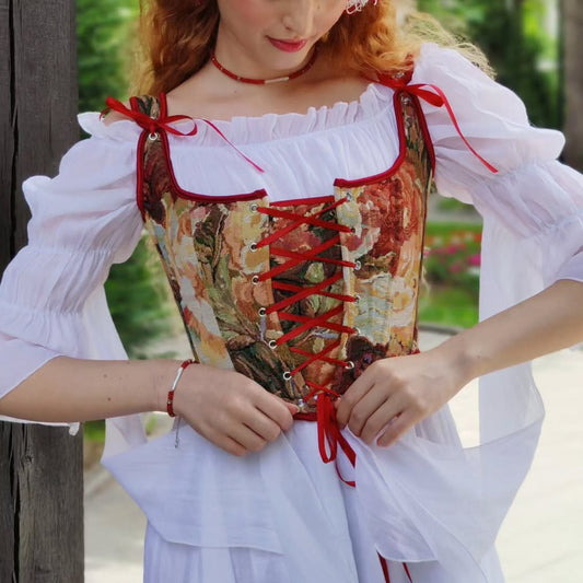 Renaissance Style Lace Design Corset Vest Bustier