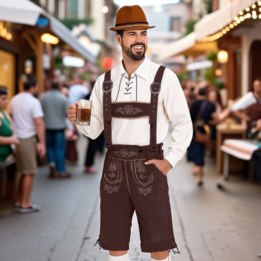 Oktoberfest Lederhosen Set with Shirt, Hat, and Socks