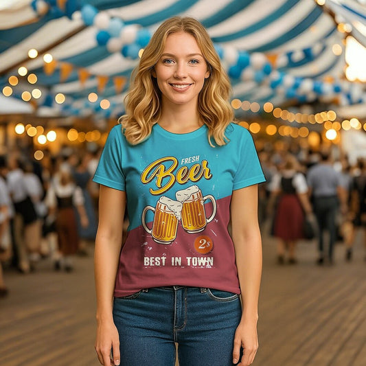 Unisex Retro Graphic Oktoberfest Beer T-shirt 1pc
