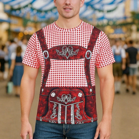Oktoberfest Lederhosen Print T-Shirt