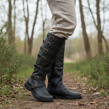 Medieval Flat Boots with Buckles