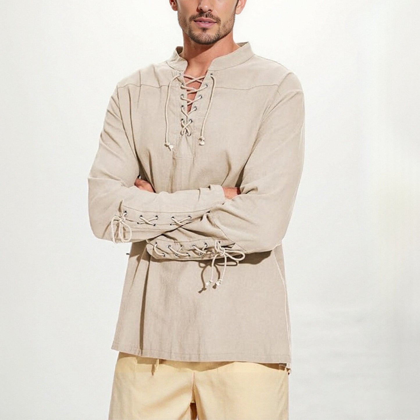 Renaissance Lace-up Design Tops Pirate Shirts