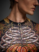 Men's Pumpkin Skeleton Tailcoat 2-Piece Halloween Costume Set