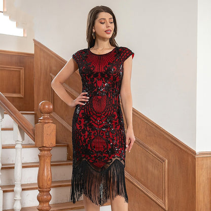 Art Deco Beaded Fringe Flapper Dress