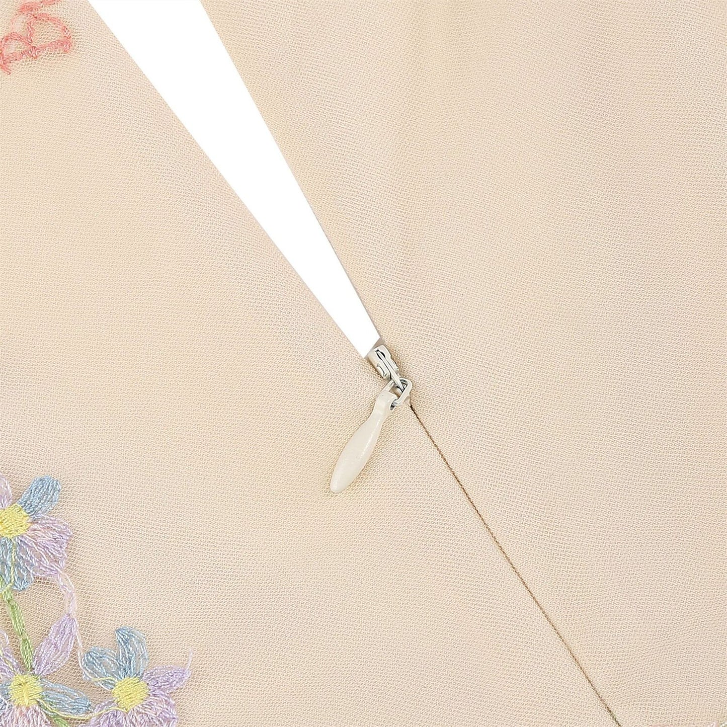 Floral Embroidered V-Neck Midi Dress