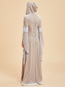 Women's Ivory Medieval Queen Gown & Fur-Trimmed Cloak Costume Set
