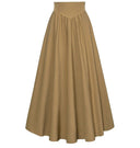Retro Vintage Medieval Solid Color A-Line Maxi Skirt - Retrorobe