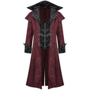 Conjunto para hombre de abrigo de vampiro borgoña y bodysuit de esqueleto, de 3 piezas