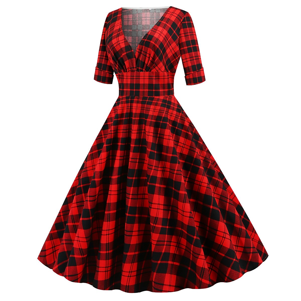 Christmas Plaid A-Line Dress