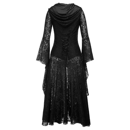 Gothic Witch lace-up lace Dress