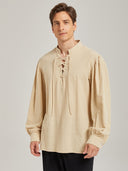 Men's Medieval Lace-Up Tunic Shirt for Renaissance Faire