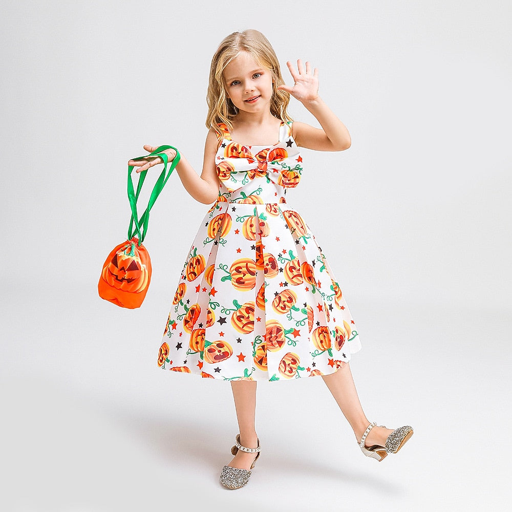 Kids' Witch Pumpkin Dress Costume