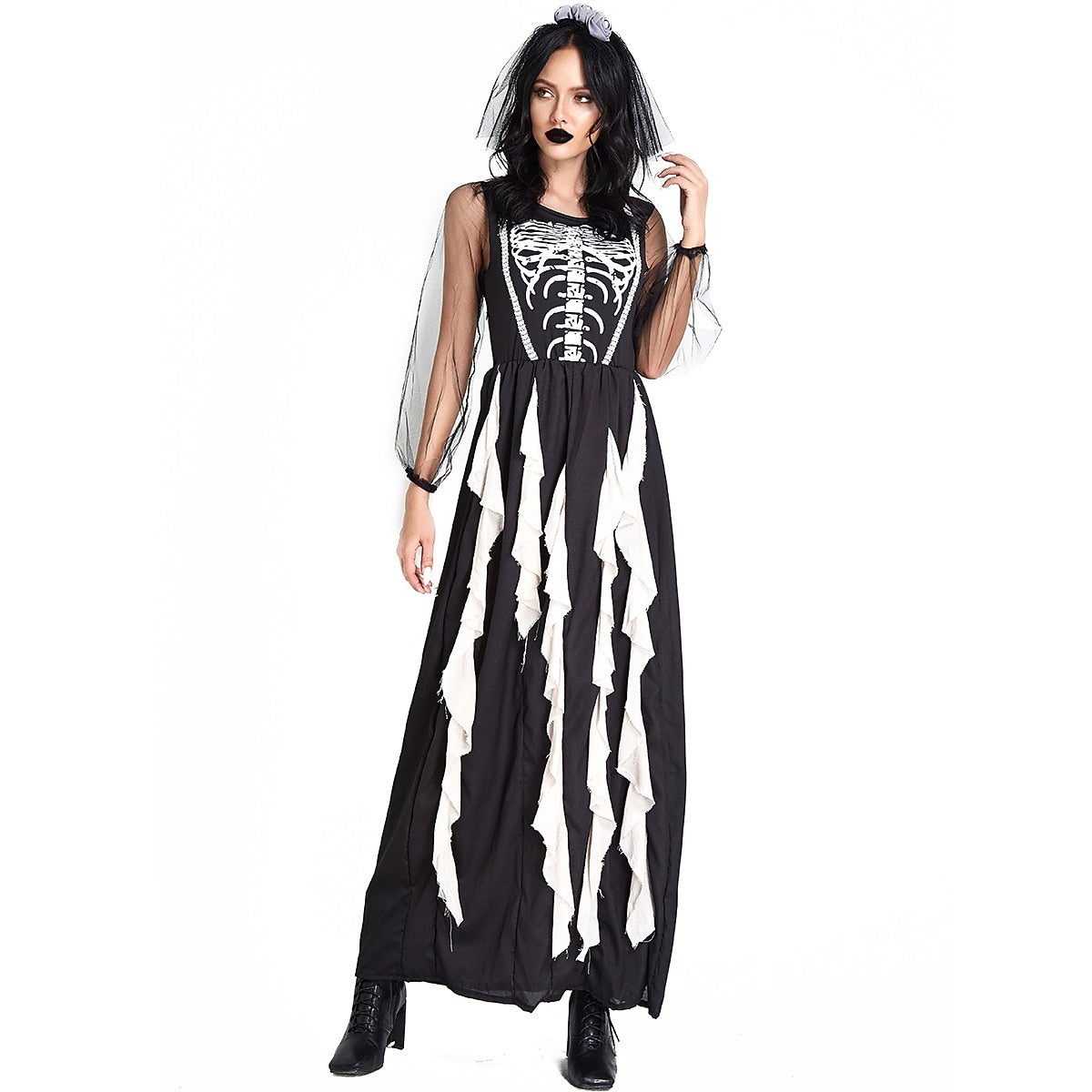 Skeleton Skull Ghostly Bride Devil Costume