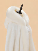 Women's Ivory Medieval Queen Gown & Fur-Trimmed Cloak Costume Set