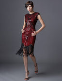 Art Deco Sequin Tassel Flapper Cocktail Dress