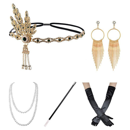 5Pcs 1920s Golden Age Art Deco Accessories Set