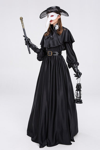 Cape de costume de médecin de la peste pour femme